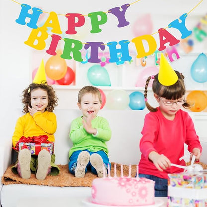 Colorful Happy Birthday Banner Rainbow Bunting Party Banner - Image 7