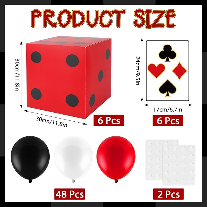 60 Pcs Casino Theme Party Decoration Casino Party Boxes Balloon Poker Cards 11 - Image 2
