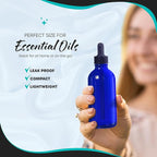 Nevlers Blue Glass Dropper Bottle 4 Oz 48 Pack | Leakproof Tincture Bottles with Dropper, Shrink Wrap, Funnel, Brush, Marker, & Labels | For Use as Hair Oil Bottle & Liquid Medicine Travel Container