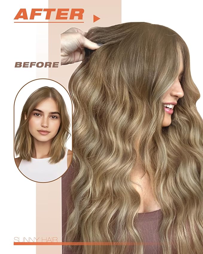 Sunny Hair Tape in Hair Extensions Human Hair, Human Hair Tape in Extensions Light Brown Balayage Blonde Hair Extensions Real Human Hair Tape in 14Inch 50g