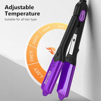 Terviiix Crimper Hair Iron with 4 Interchangeable Plates, Keratin & Argan Oil Infused Hair Crimper for Women, Volumizing Crimping Iron for Thin Fine Hair, 5 Heat Settings & 60 Mins Auto Off, Purple