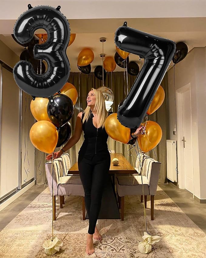 Number Balloons 40 Inch Black Number 2 - Image 6