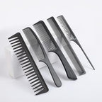 5-Piece Wide Tooth & Fine Tooth Hair Comb Set - Rat Tail Styling Combs for Detangling, Smoothing, Sectioning - All Hair Types - Professional & Home