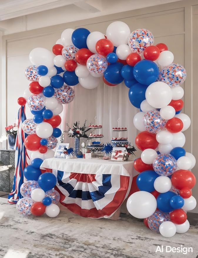Red White Blue Balloons for 4th of July Decorations | 50 Pcs 12 Inch Red White - Image 5