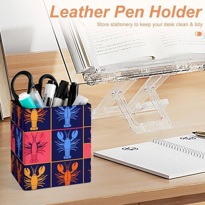 Pen Holder Hot Lobster, Leather Pencil Cup, Desktop Stationery Organizer Pen - Image 4