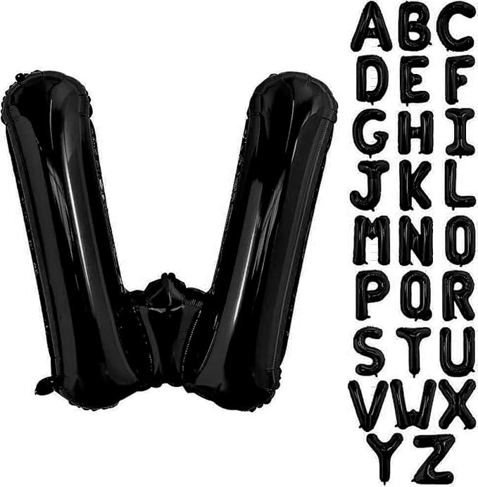 Black Letter W Balloons, W Balloon 40 Inch W Balloon Letter by BBPOOL