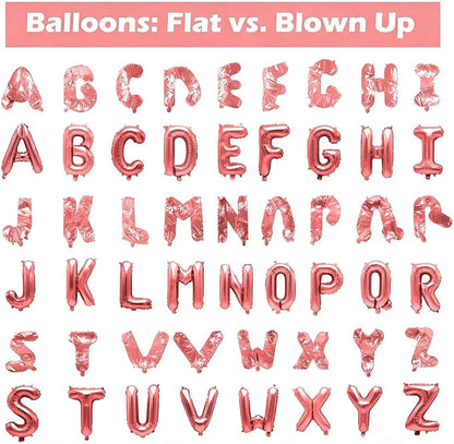 98 Pcs Rose Gold Letter Balloons, Custom 3 Set A-Z Set - Image 4