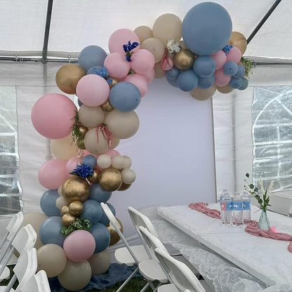 Gender Reveal Balloons, Chrome Gold Sand White Balloon - Image 4