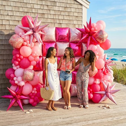 HILAVO Hot Pink Square Balloons Wall - Image 4