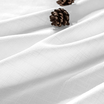 MIULEE White Linen Curtains Short 63 Inch Long 2 Panels - Image 2