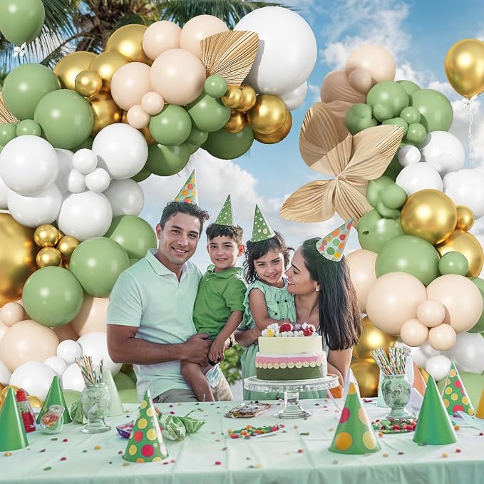 Sage Green Balloon Arch Kit 97Pcs Avocado Green Gold Balloons Garland Kit - Image 6