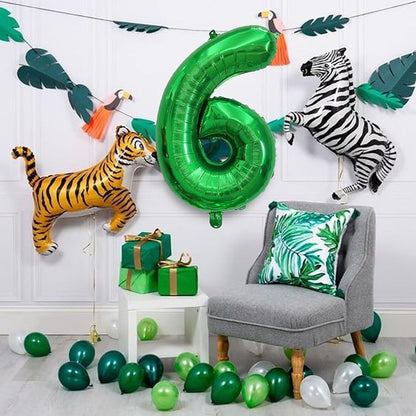 Number Balloons Green Party Balloon - Image 5