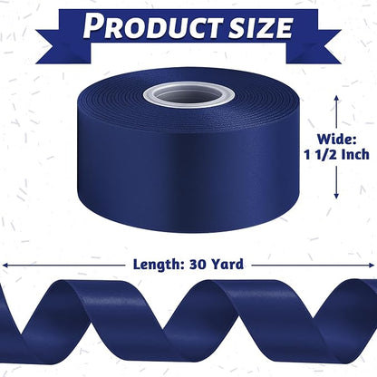 30Yards 1 1/2In Navy Blue Ribbon - Image 2