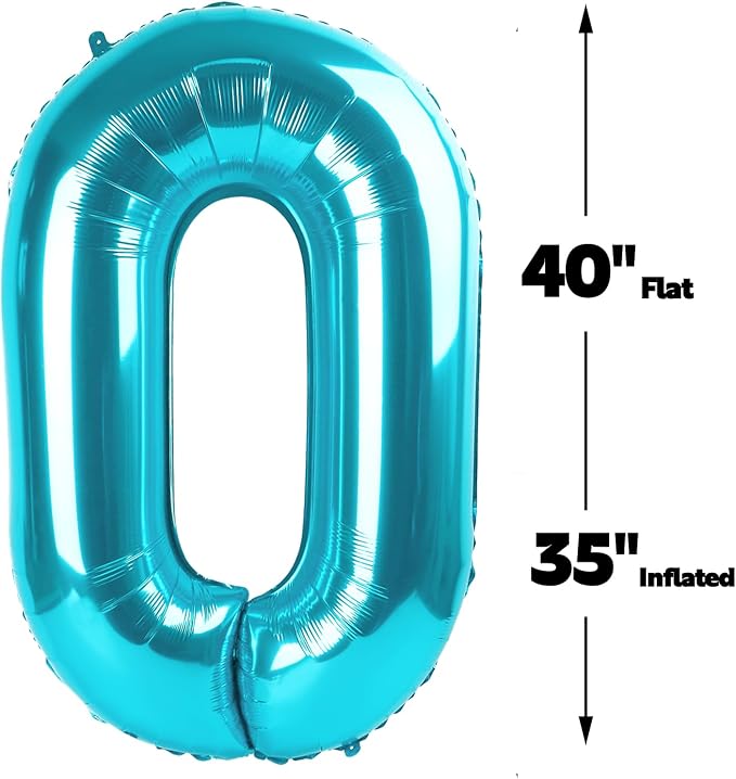 Blue Number 0 Balloon 40 inch, Balloon numbers party supplies, deco photo shoot - Image 3