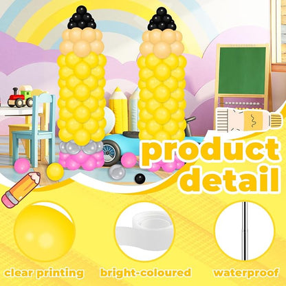 150 Pcs Back to School Pencil Balloons Large Pencil Colorful Balloon DIY Pencil - Image 3