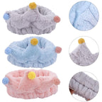 3Pcs Coral Fleece Headbands for Women Facial Makeup Washing Spa Hairbands Adorable Elastic Stretchy Head Wraps for Yoga Running Skincare Random Color