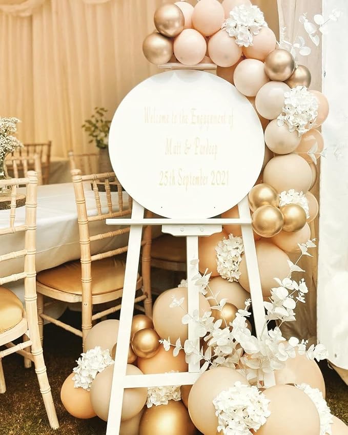 Blush Gold Beige Neutral Balloons 50pcs 12 inch Blush Champagne Gold Latex - Image 4