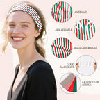4PCS Christmas Headbands for Women Trendy Wide Head Bands for Women's Hair Non Slip Wraps Elastic Stretchy Bandanas Workout Hair Bands Fashion Hair Accessories Birthday Gifts for Valentines