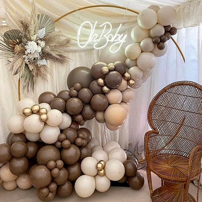 Awenztech 110pcs Brown Balloon Arch Garland Kit 18 12 10 5 inch | Neutral Baby - Image 9