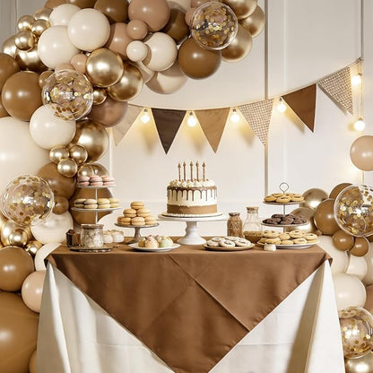 Brown Gold Sand White Balloons Garland Arch Kit 126Pcs | Neutral Brown Balloons - Image 2