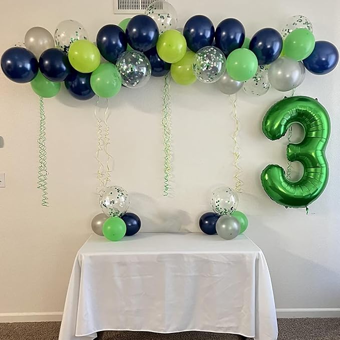Blue and Green Balloons, 12 Inch Dinosaur Balloons - Image 3