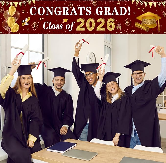 2026 Graduation Decorations Congrats Grad Class of 2026 Banner - Image 3