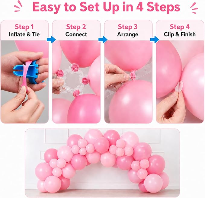 15 Pack Balloon Arch Clips, 3.5" Clear Spring Clamps - Image 4