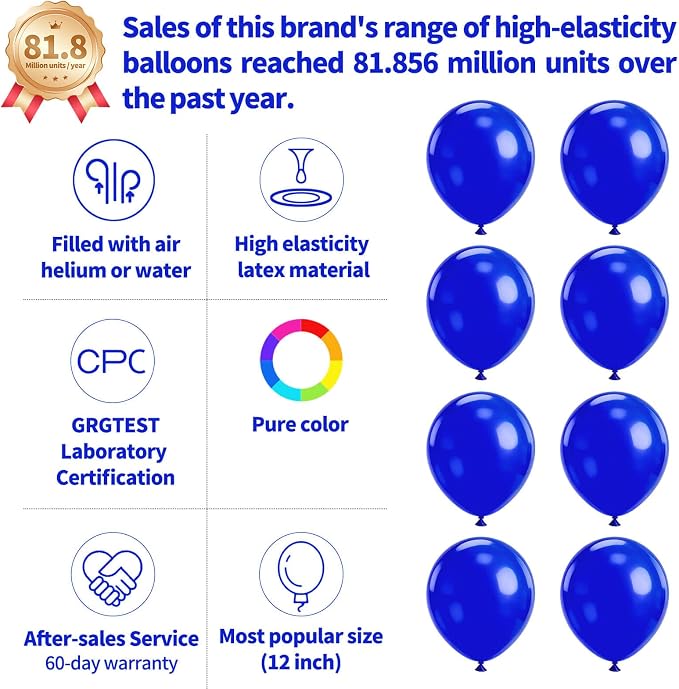 110pcs Blue Balloon 12 inch - Image 2