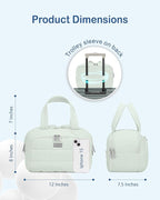 TOPDesign Travel Toiletry Bag for Women, Puffer Large Toiletry Bag, Lightweight Cosmetic Makeup Organizer with Handle for Traveling, Accessories, Essentials, Toiletries (Serene Blue)