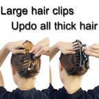 Large Hair Clips for Thick Hair Plastic Big Claw Clips Updo Hair Styling Accessories for Women Strong Hold Jumbo Hair Jaw Clips(Arc-Black+Brownish)