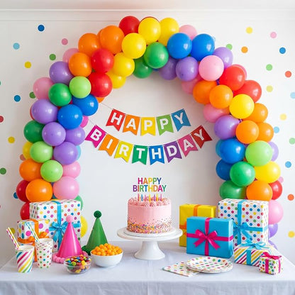 RUBFAC Rainbow Balloons, 12 Inches - Image 7