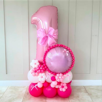 Pastel Pink 1 Balloon Number, 40 Inch Light Pink 1 Balloons Large Helium Foil - Image 3