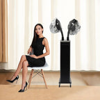 Nano Hair Steamer, 700W Professional Micro Mist Hair Processor with 2 Vaporizing Caps & 4 Wheels, Vertical Hair Care Machine for Home Salon SPA Barber Shop (Double-Tube)