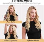 Zavarea Automatic Rotating Curling Iron for Long Hair - 1 Inch Curling Wand for Beach Waves & Loose Curls, Easy Hair Curler for Beginners, Anti-Scald & Frizz-Free, Dual Voltage for Travel
