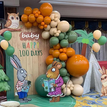 MEBAY Sage Green Orange Balloon Arch Kit - Image 3