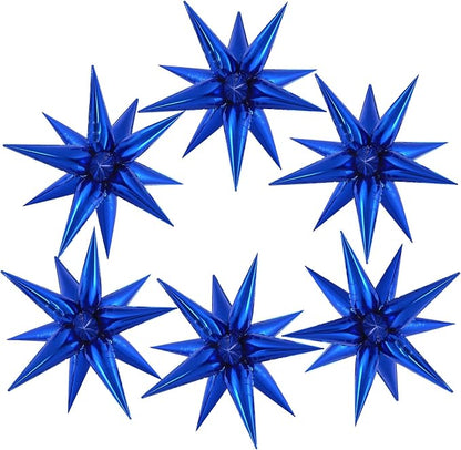72 Pcs Star Balloons Foil Explosion Balloons Magic 12 Point Star Cone Balloon by Unknown