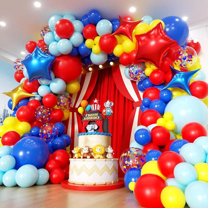 Carnival Circus Balloon Garland Arch Kit 153pcs by PTGOLUO
