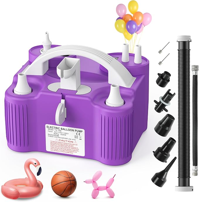 4-in-1 Electric Balloon Pump Triple Nozzles by BalloonPumpExpert%EF%BC%81