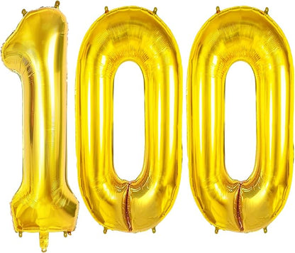 100 Large Gold Foil Helium Balloons by Joycard