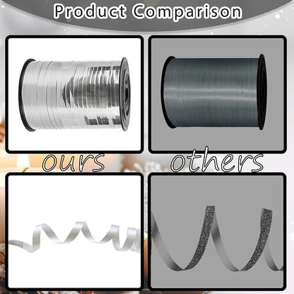 500 Yards Curling Ribbon, 1/5 Inch Shiny Silver Ribbon, Balloon String - Image 4