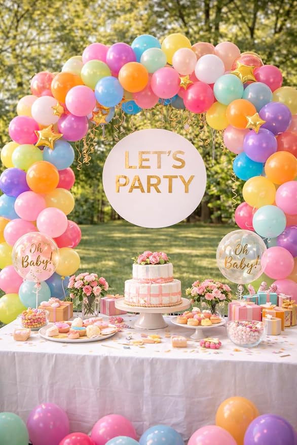 100 Pack Balloon Arch Kit – 12 Inch Assorted Rainbow Latex Balloons - Image 6