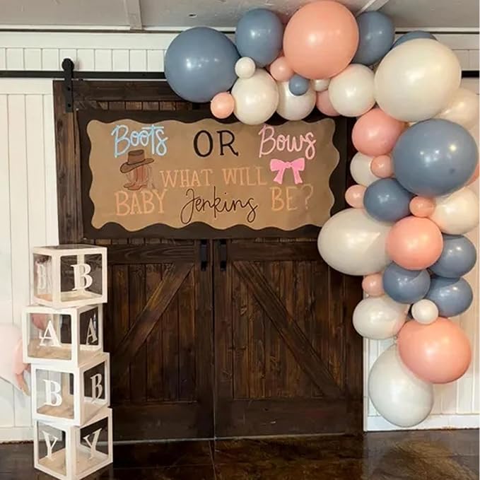 Gender Reveal Balloons, Chrome Gold Sand White Balloon - Image 5