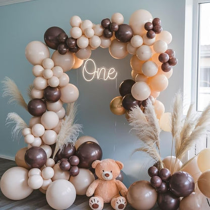 Brown Balloons, 12 Inch Neutral Balloons, Retro Coffee Brown Apricot Sand White - Image 4
