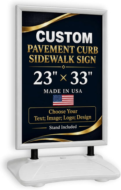 Custom Weighted Sidewalk Sign Display by BCB Print – 23x33 Outdoor Sign Holder by BCB
