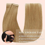 Human Hair Tape in Hair Honey Blonde 22 Inch 20pcs Seamless Skin Weft Tape in Hair Extensions Straight Double Sided Remy Invisible Hair Extensions Real Human Hair (27#,22 Inch)