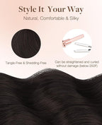 GOO GOO Invisi edge Tape in Hair Extensions Human Hair, 2 Dark Brown 20pcs 18inch 50g, Virgin Human Hair Tape ins, Seamless Injected Tape in Hair Extensions
