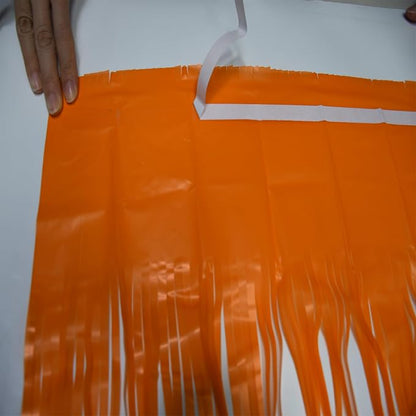 BRAVESHINE Orange Streamers Party Backdrop | Halloween Decorations | 2 Pack | - Image 7