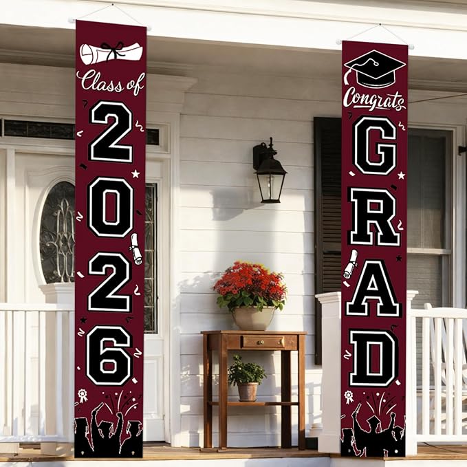 Graduation Decorations 2026 Porch Banner, Graduation Banner Class of 2026 by LINHAXM