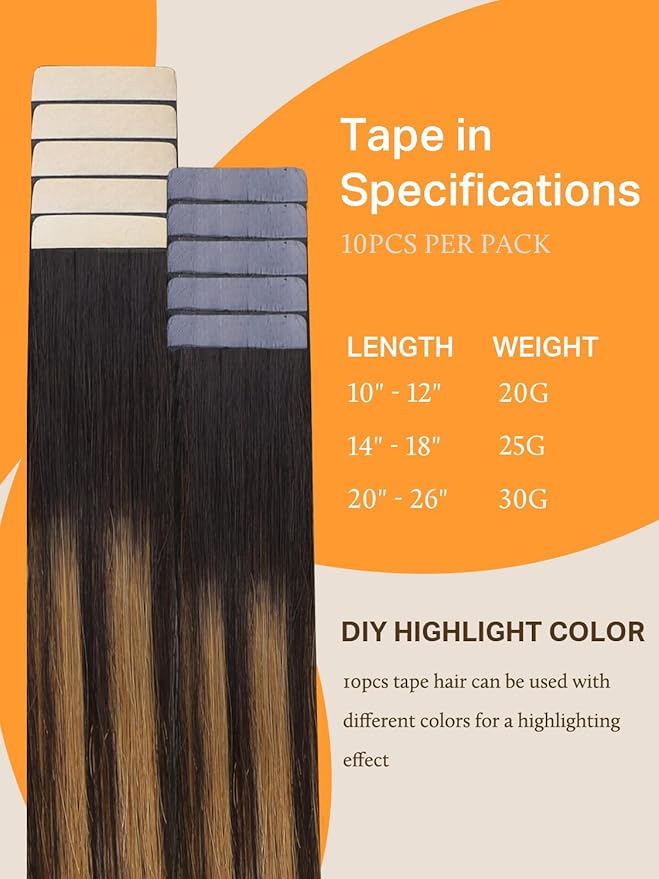 DOORES Tape in Hair Extensions Human Hair, Dark Brown to Chestnut Brown 12 Inch 20g 10pcs, Human Hair Extensions Natural Remy Hair Straight Hair Thick Natural