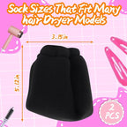 2 Pcs Sock Diffuser for Hair Dryer, 5.12 x 3.15" Universal Heat-Resistant Sponge Attachment for Curly Hair, Lightweight & Reusable Travel-Friendly Blow Dryer Diffuser Cap for Frizz Control (Black)